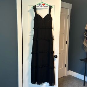 Revelry Sloane Chiffon Dress Size 6 Black